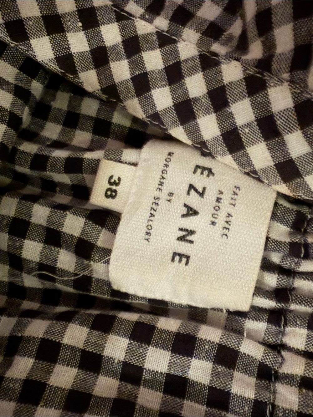 Sezane Black and White Gingham Mini Dress - Picture 4 of 5